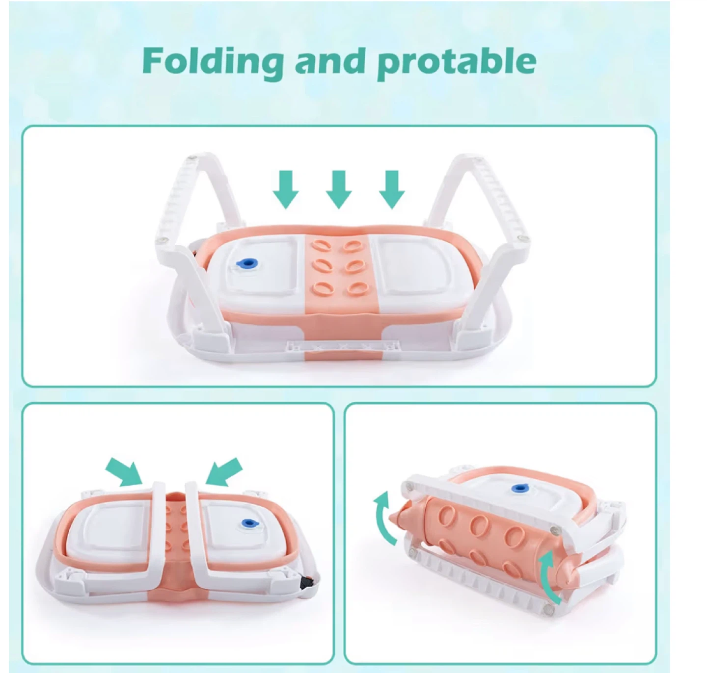 Folding Bathtub with Temperature Display, New in Box