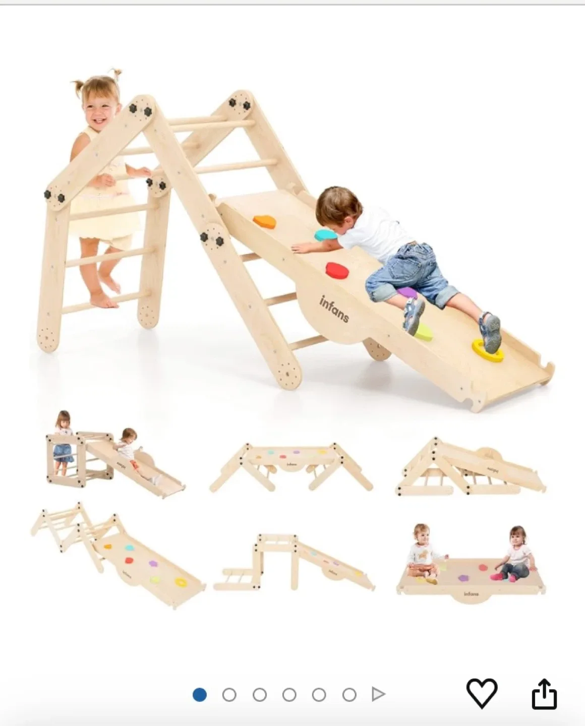 Toddler wooden climbing playset image indicator(2)