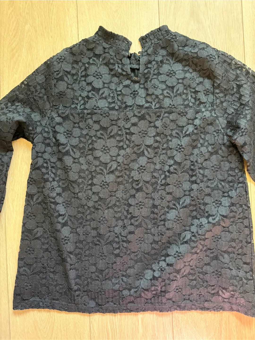 Japan Black Lace Top long sleeve shirt blouse medium image indicator(2)