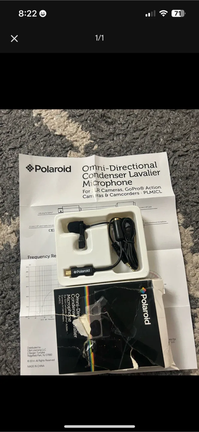 Polaroid Omni-Directional Lavalier Microphone