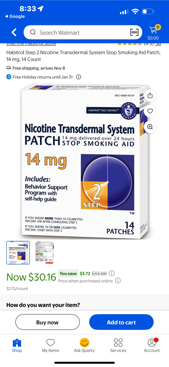 Habitrol Nicotine Patch, 14 mg, 2-Week Kit - photo 2