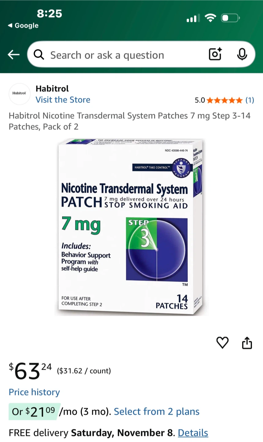 Habitrol Nicotine Patches 7mg Step 3-14 - photo 2