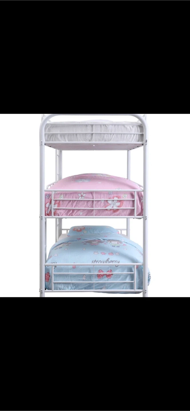 White Triple Bunk Bed Frame - photo 3
