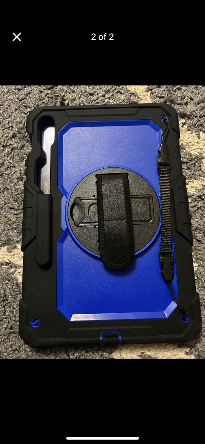 Blue and Black Tablet Case