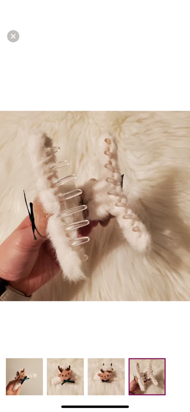 Reindeer Hair Claw Clip - Cute Accessory! image indicator(2)