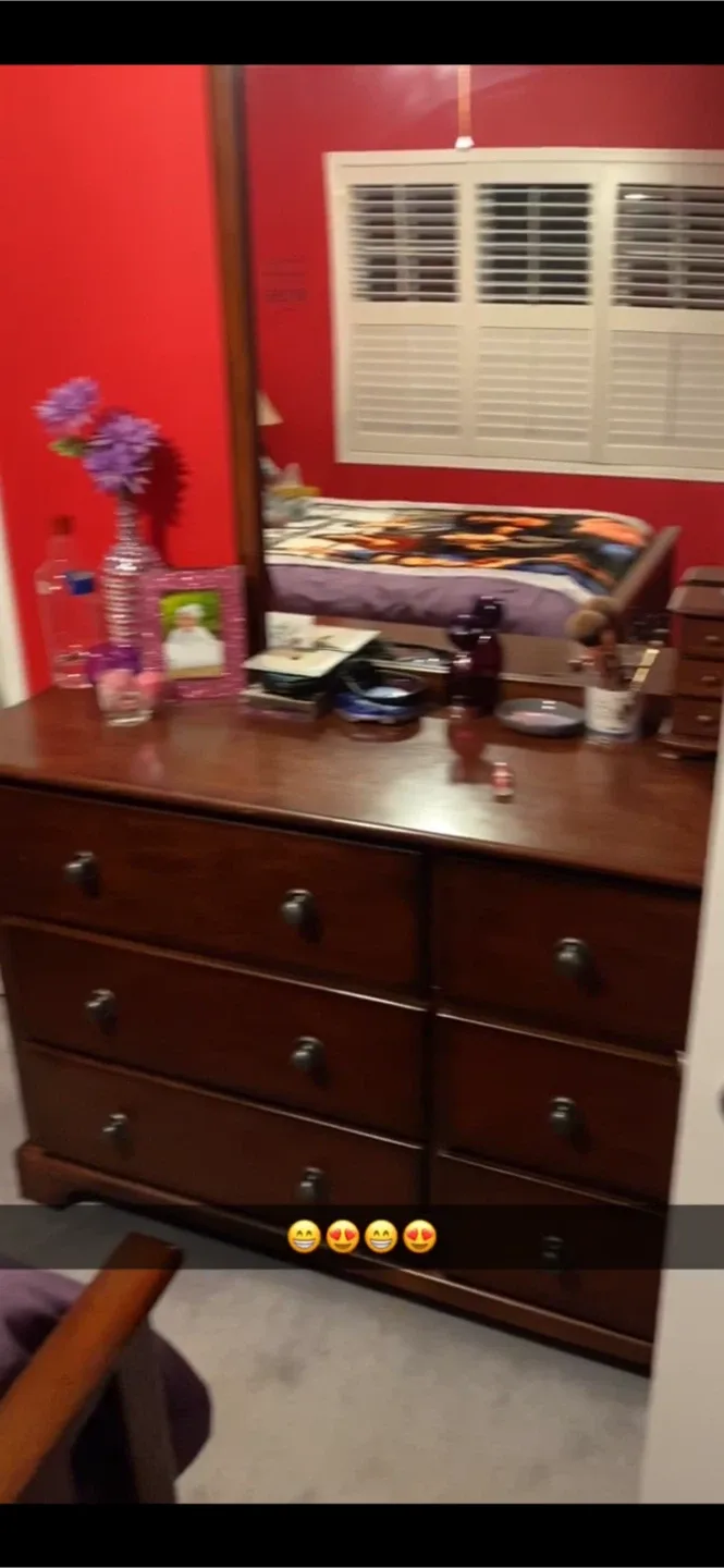 Queen size bed frame and 6 drawer dresser image indicator(3)