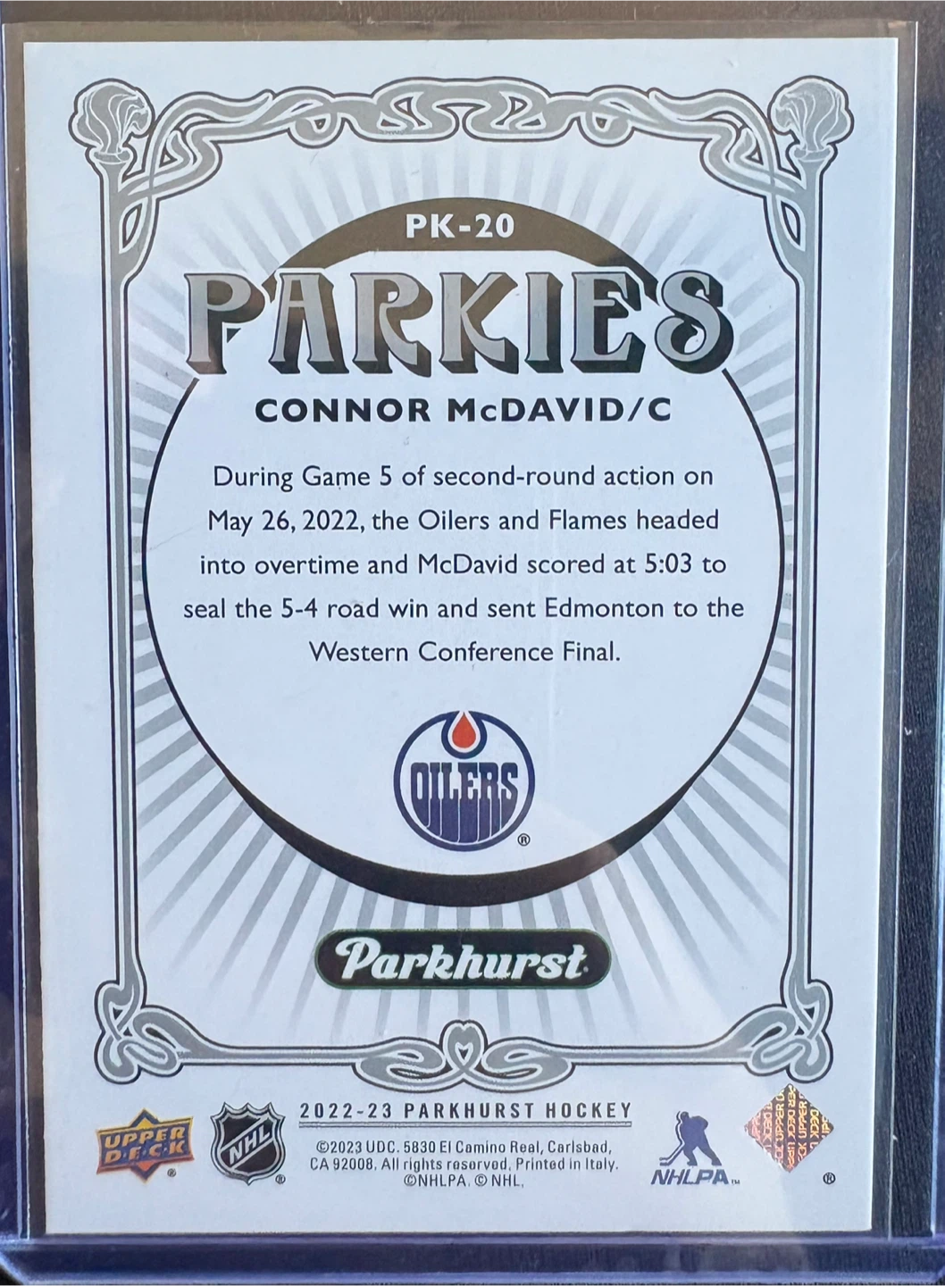 Connor McDavid Parkhurst Parkies PK-20 Hockey Card - photo 2