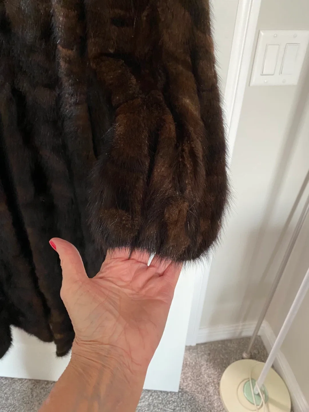 Mink coat, full length mahogany color image indicator(3)