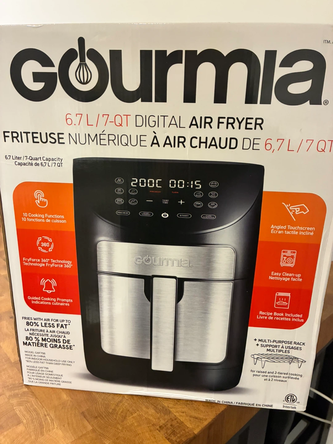 Gourmia 6.7L/7-QT Digital Air Fryer NEW in box
