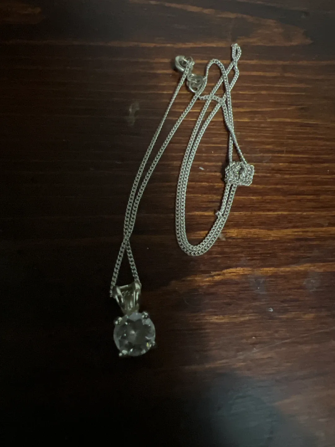 Silver Necklace with Stone Pendant