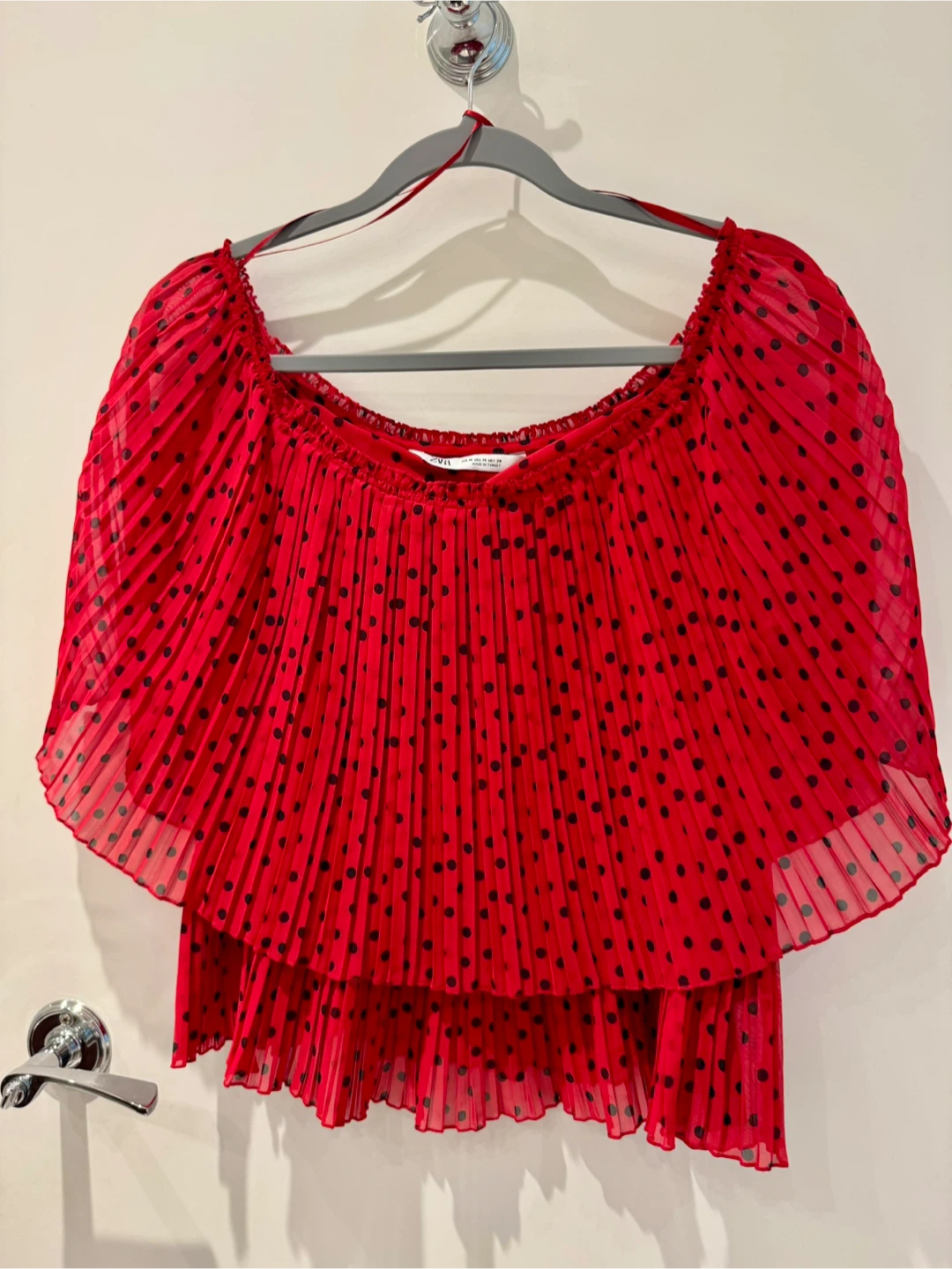 Zara Red Polka Dot Blouse Size M - photo 3