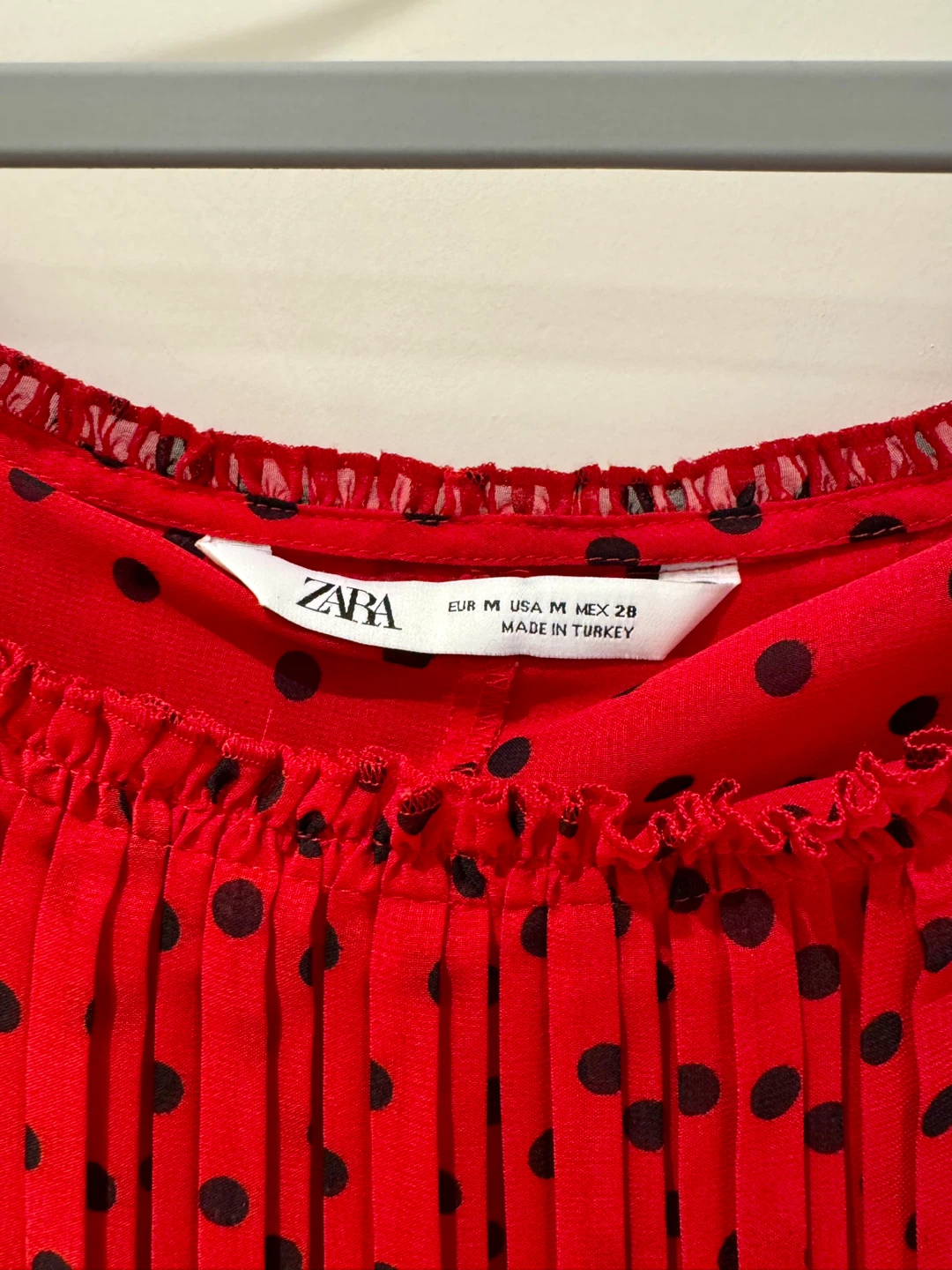 Zara Red Polka Dot Blouse Size M - photo 2