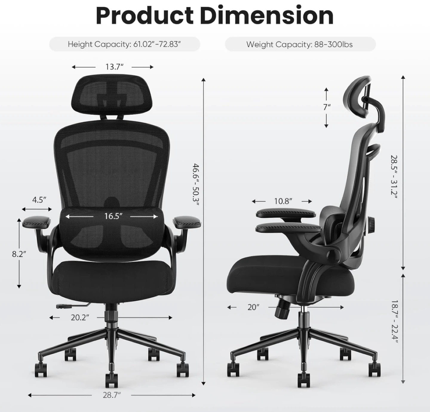 Ergonomic Mesh Office Chair - Black - photo 5