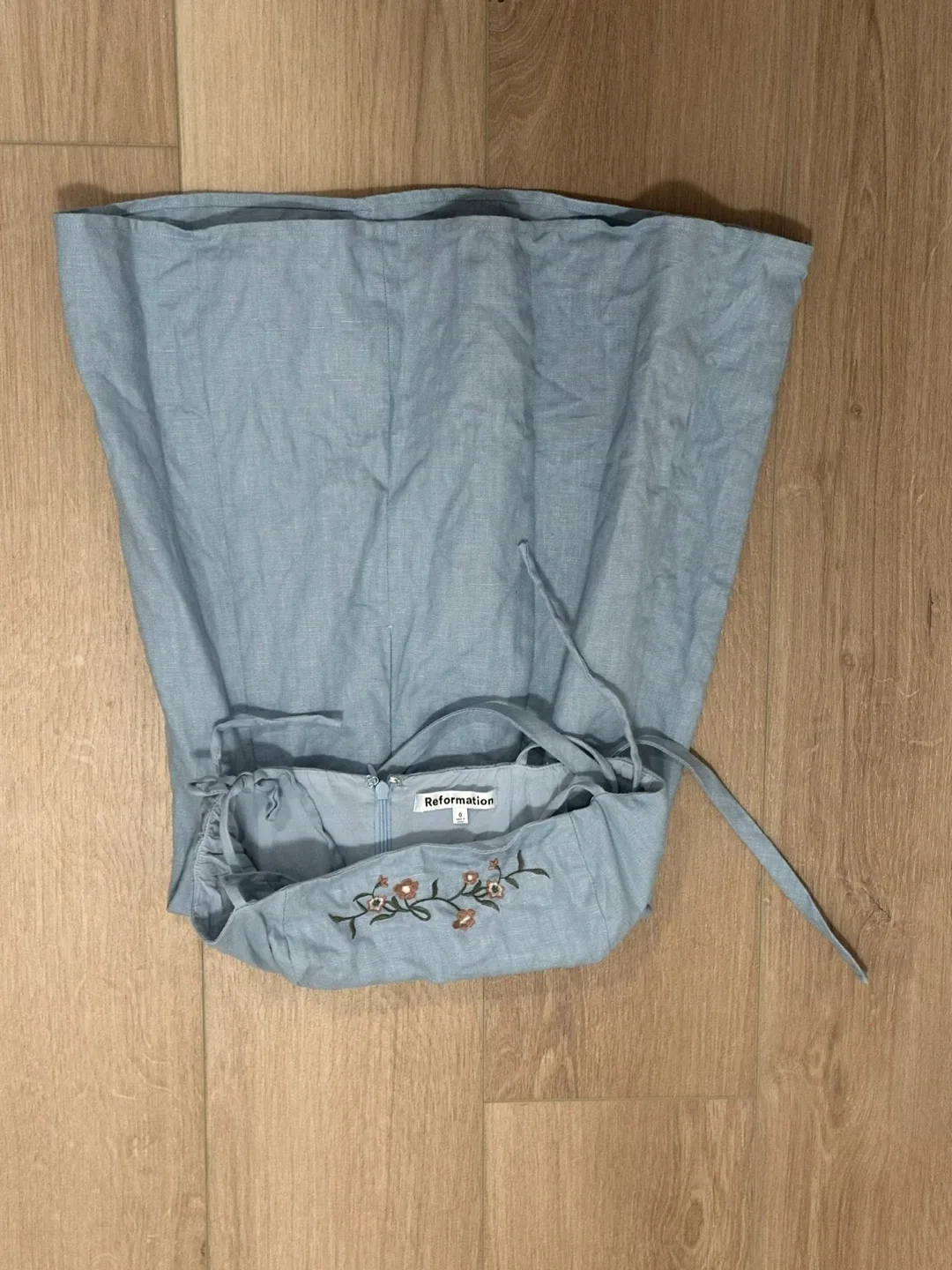 Reformation Light Blue Floral Dress - Size S image indicator(2)