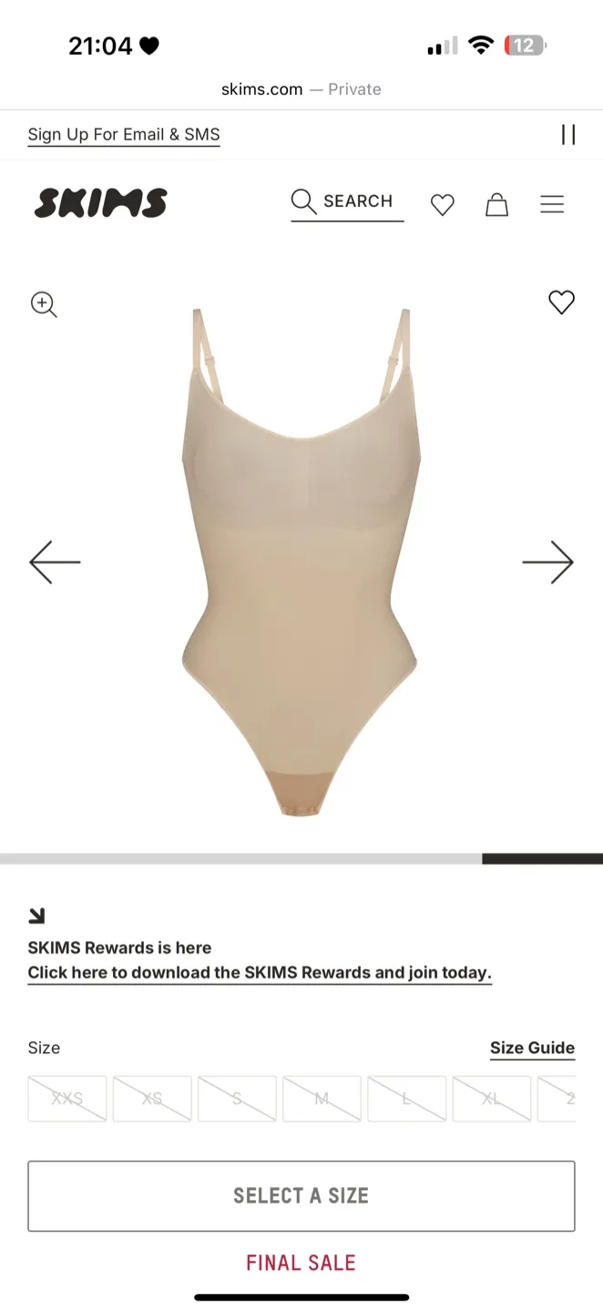 SKIMS Everyday Sculpt Brief Bodysuit - Sand - L/Xl