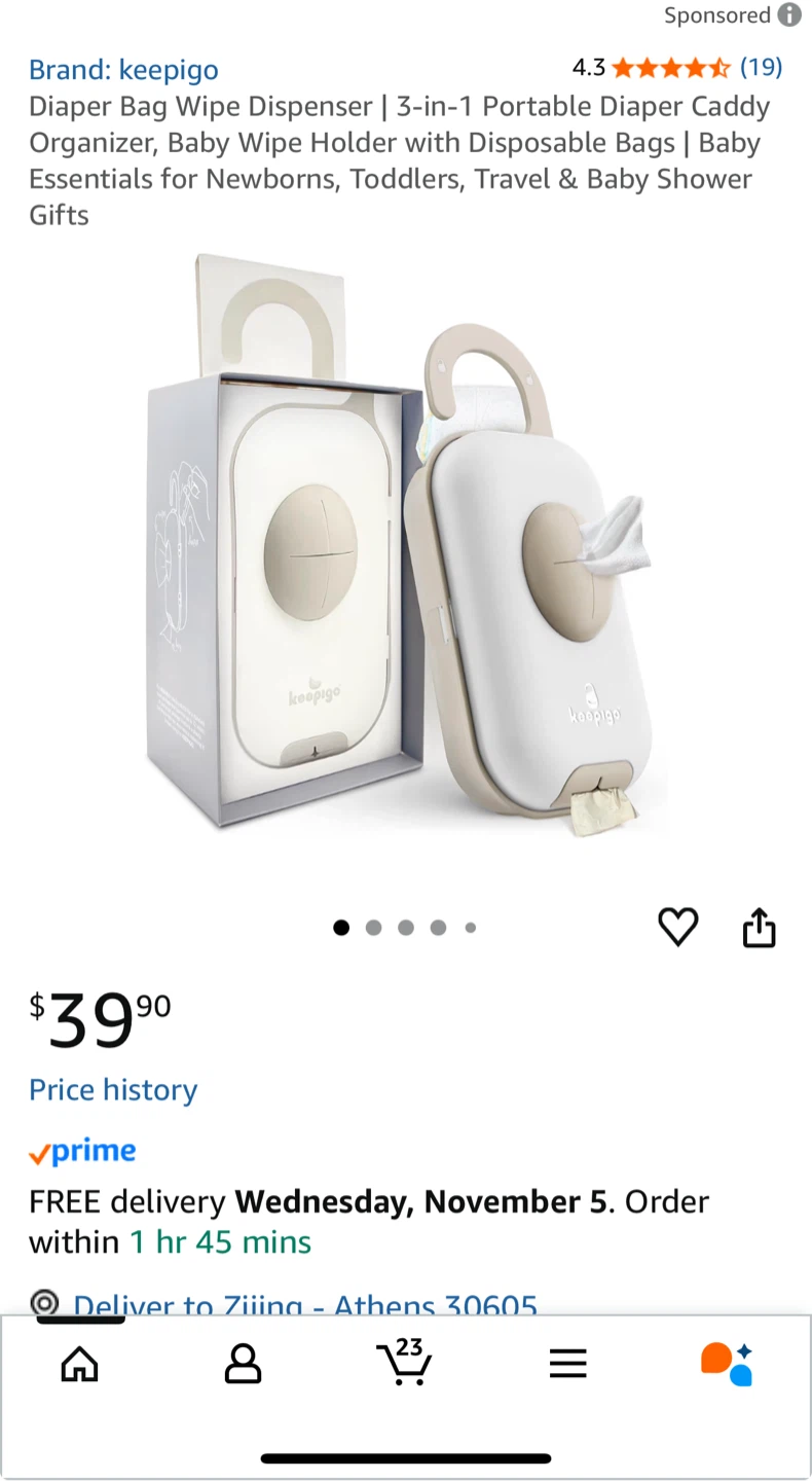 Keepigo Diaper Bag Wipe Dispenser - Portable Caddy