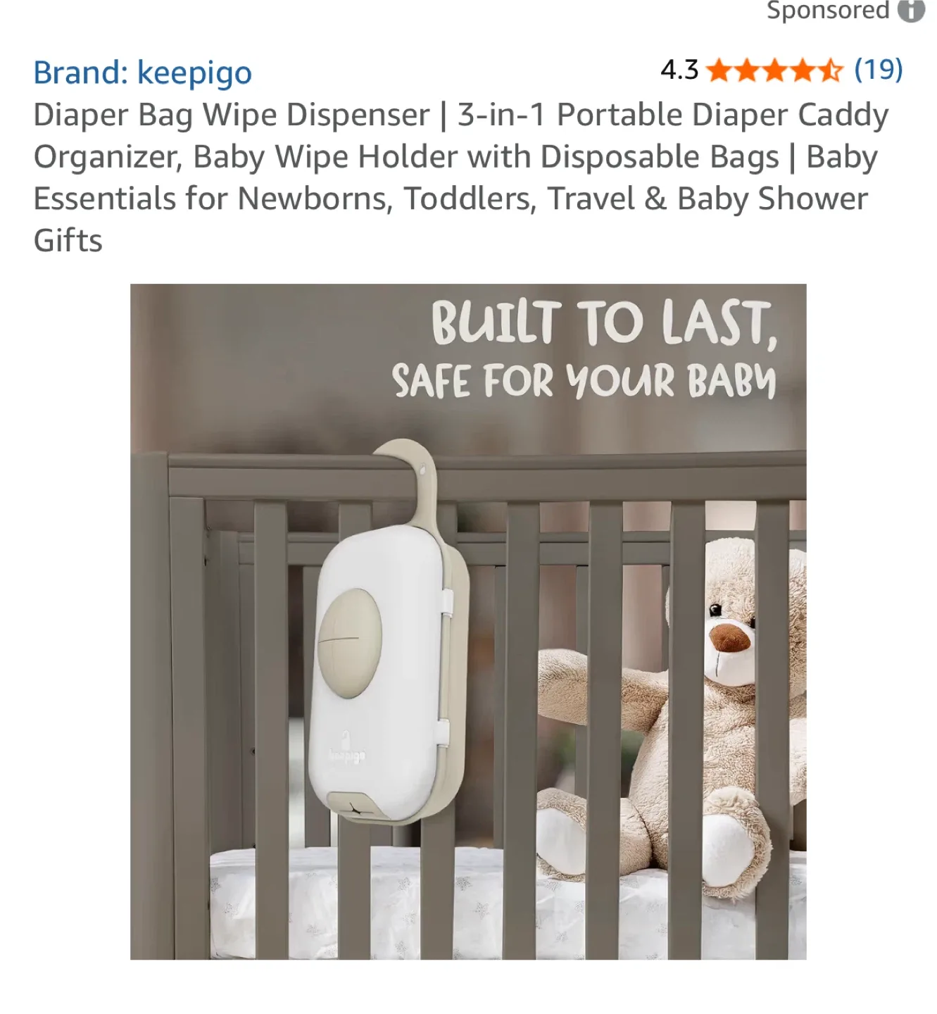 Keepigo Diaper Bag Wipe Dispenser - Portable Caddy image indicator(6)