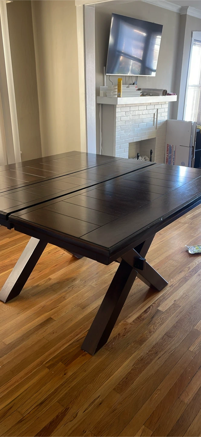 Extendable Dark Wood Dining Table