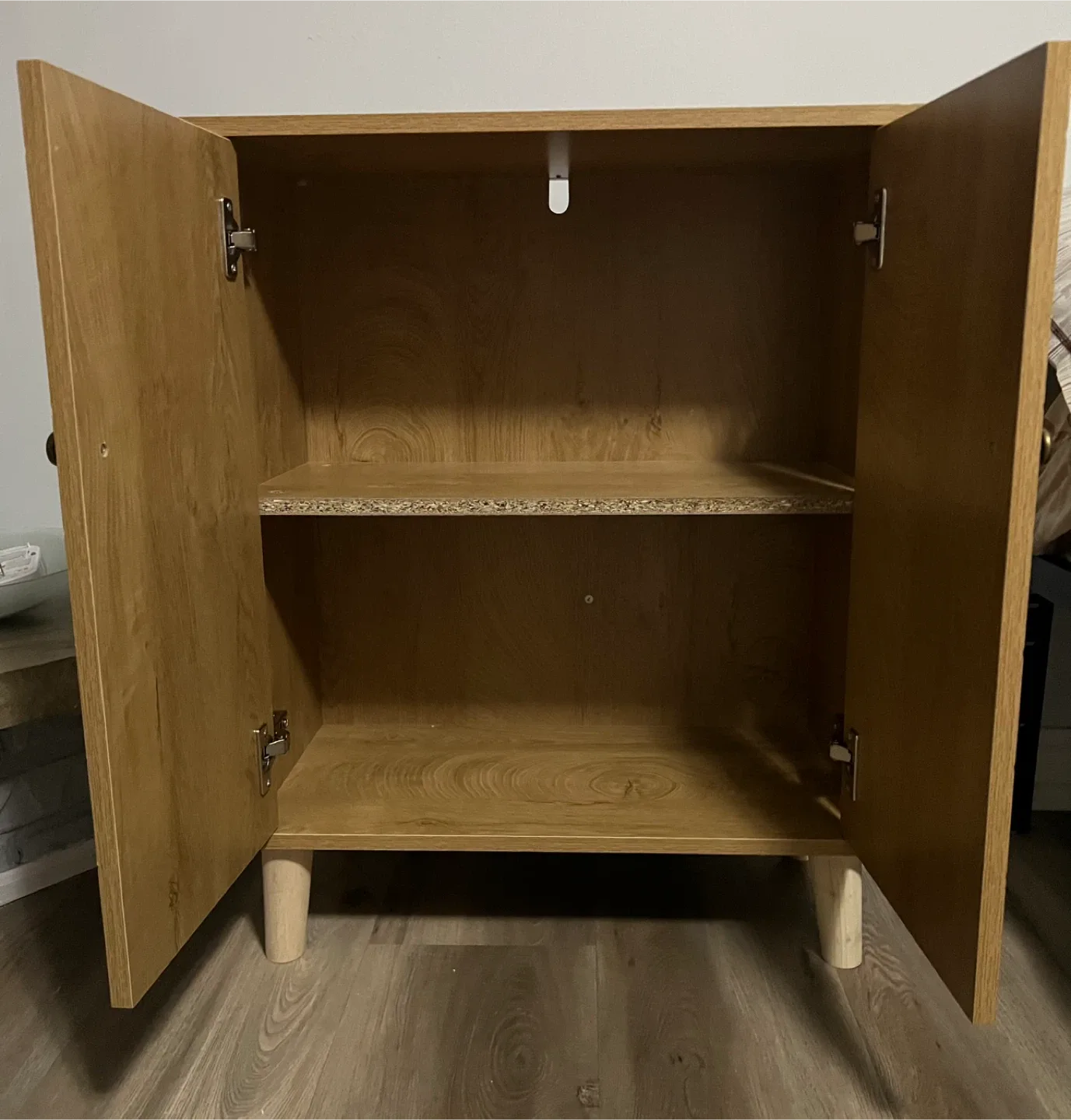 Wooden Cabinet with Chevron Pattern