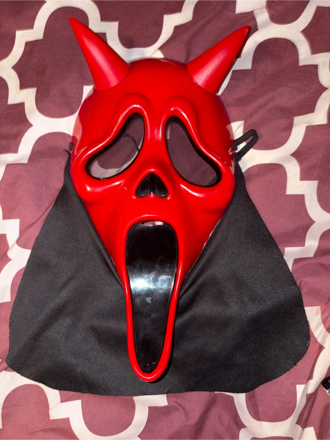 Red devil ghost face mask