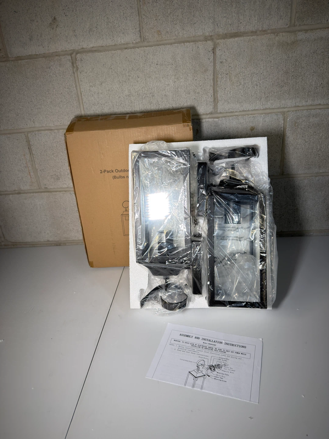2 Pack Outdoor Light Fixtures Wall Mount 15 Inch