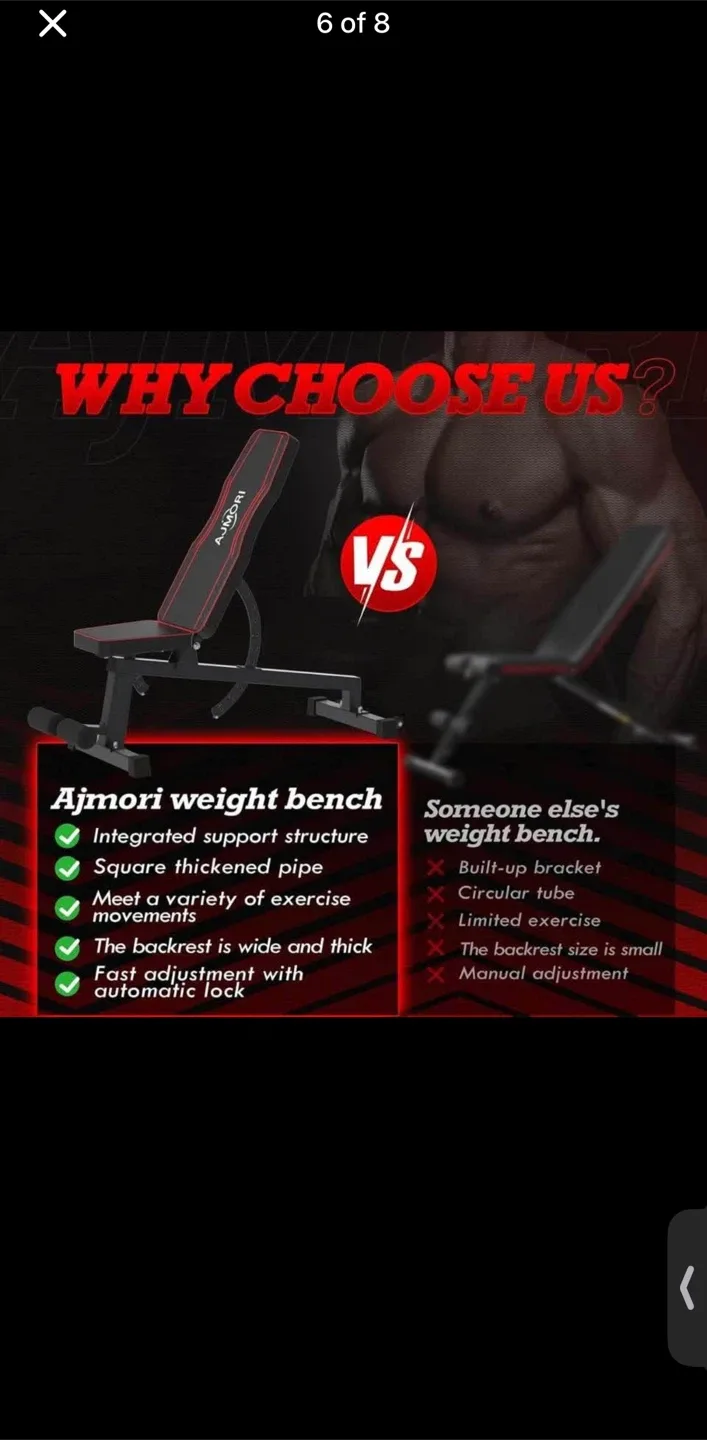 AJMORI Adjustable Weight Bench - Full Body Workout image indicator(6)