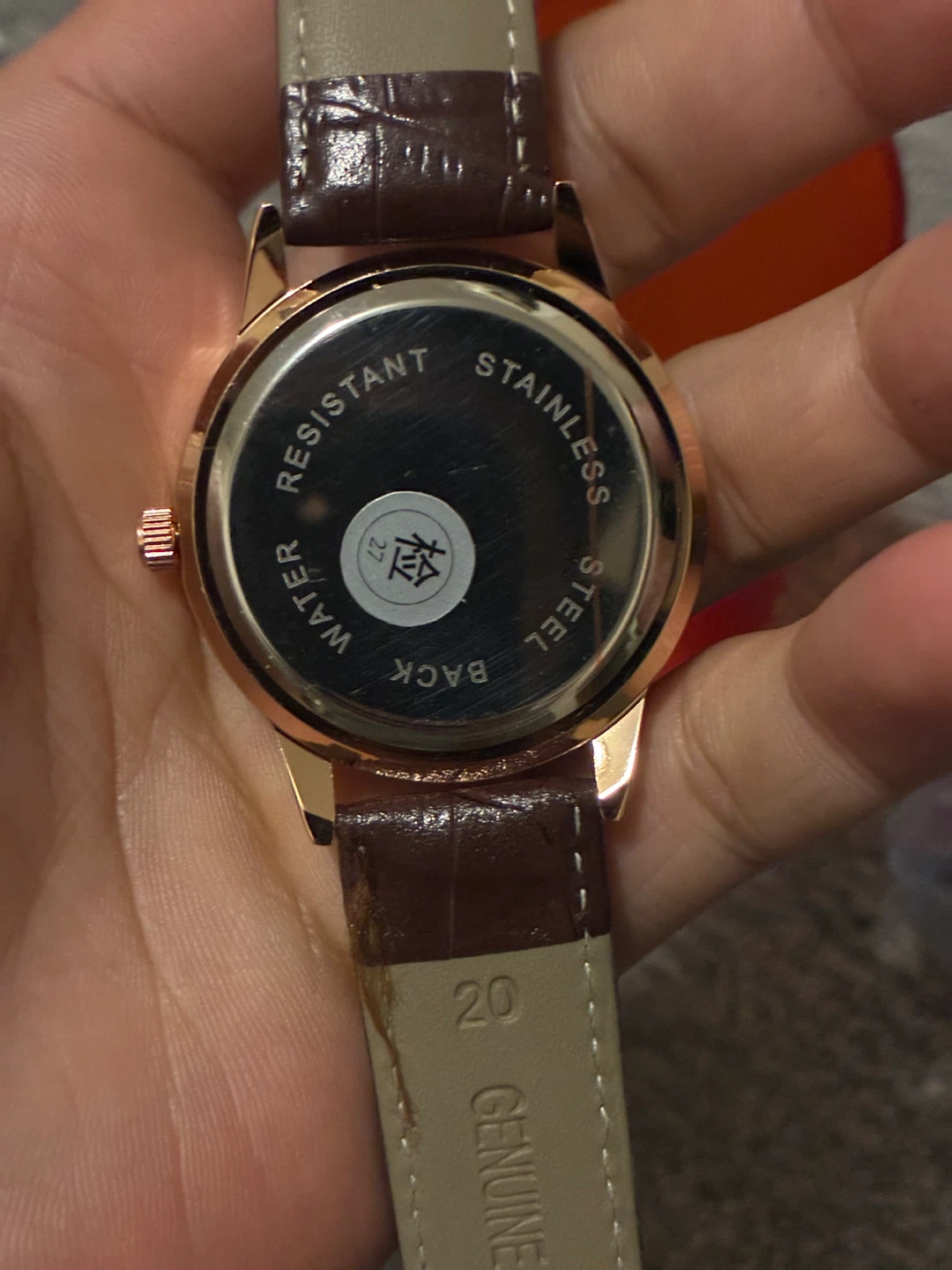 Fashion Watch with Brown Leather Strap
