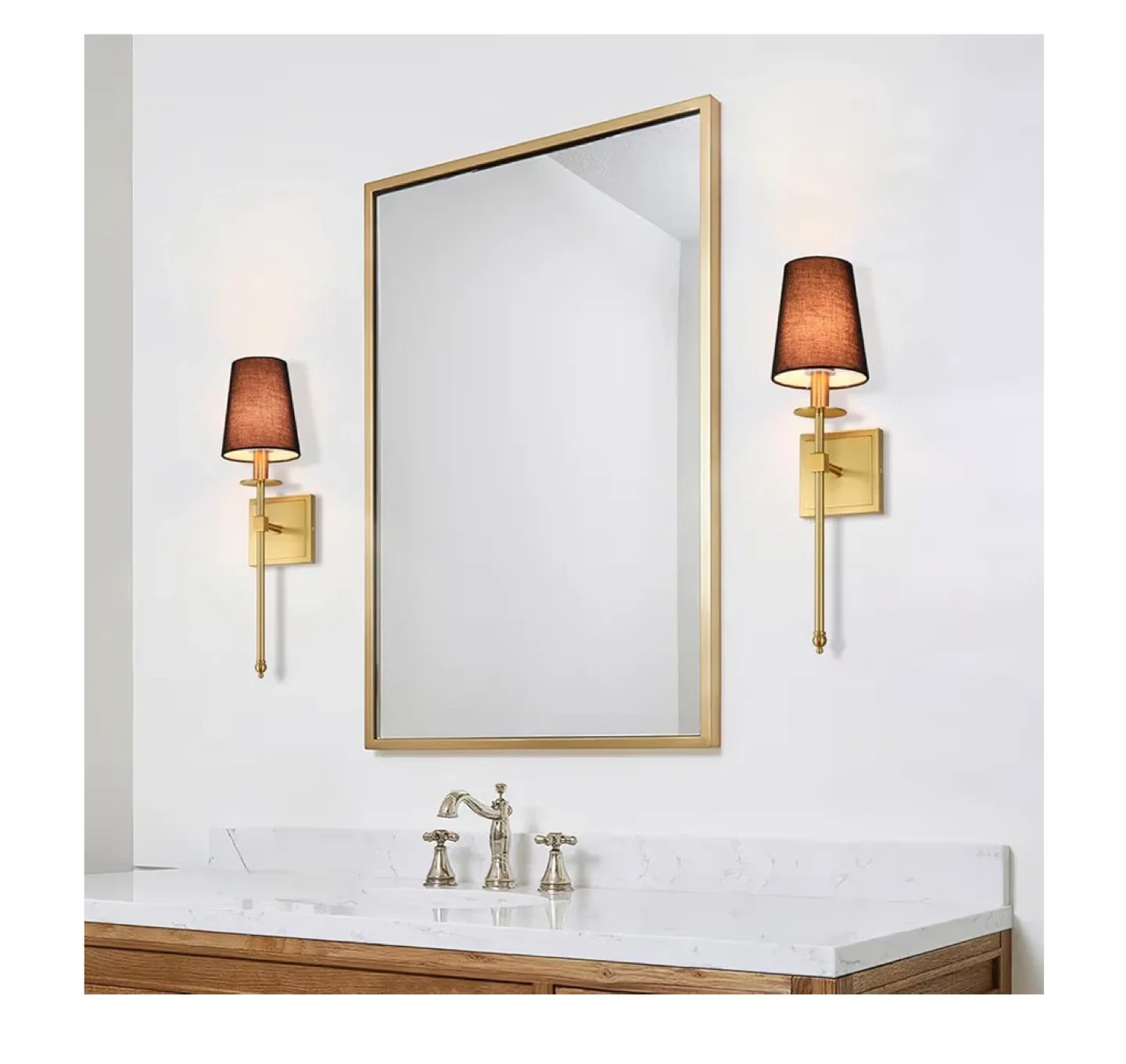 XinBei Brushed Brass Wall Sconce Lighting Set image indicator(4)