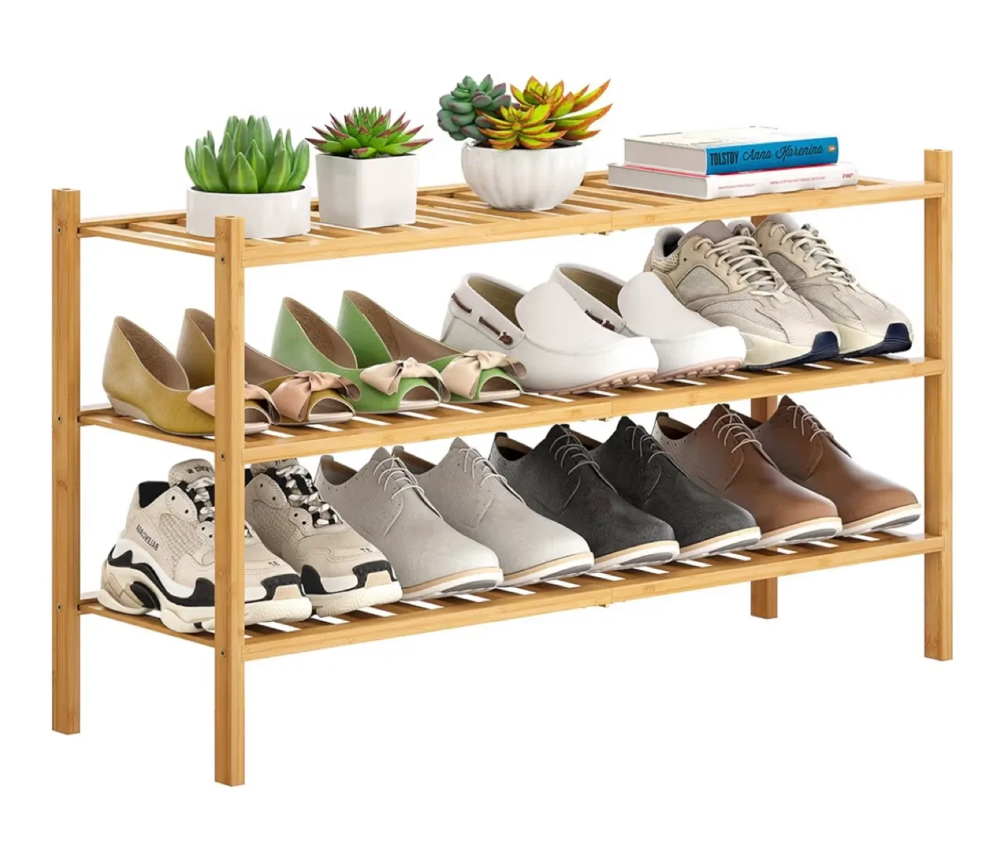Bamboo 3-Tier Shoe Rack thumbnail