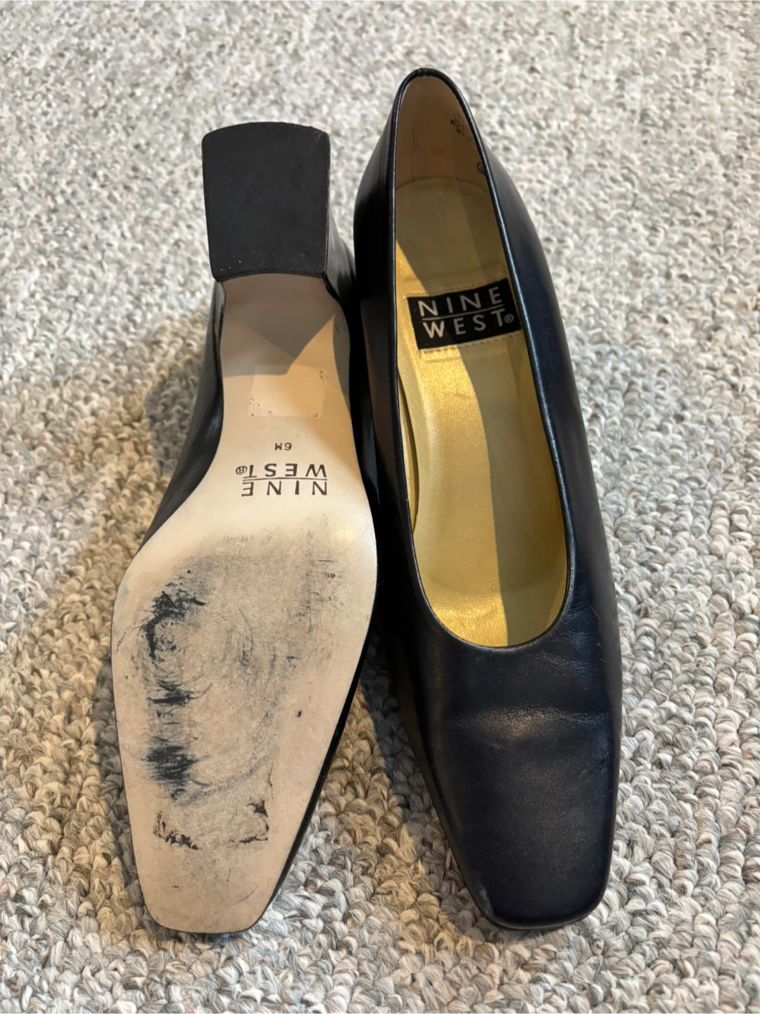 Nine West Navy Leather Heels - Size 6 - photo 3