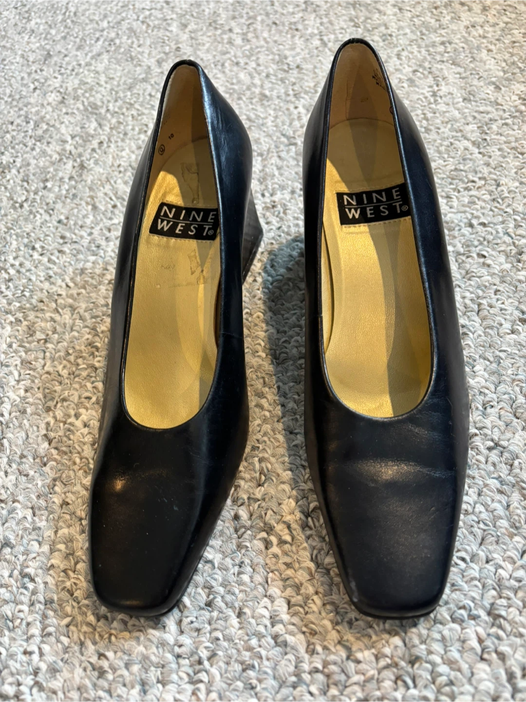 Nine West Navy Leather Heels - Size 6 - photo 2