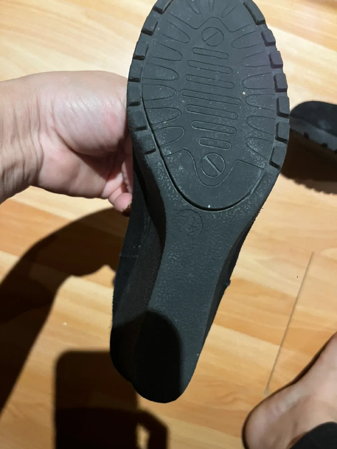 White Mountain Black Wedge Ankle Boots Size 7 image indicator(4)