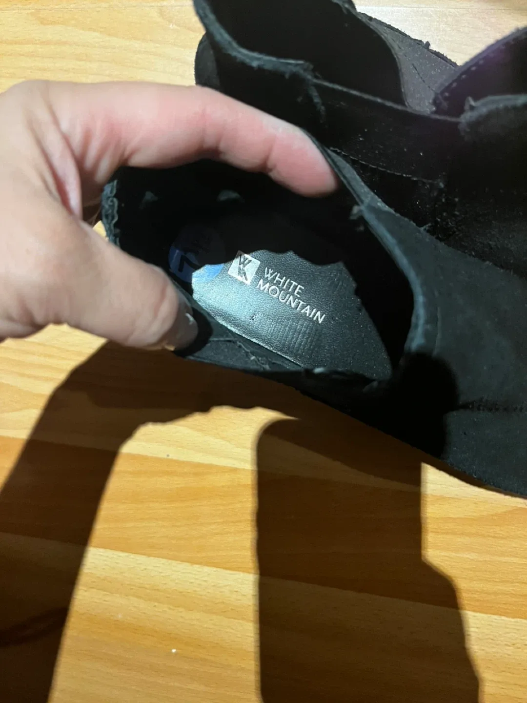 White Mountain Black Wedge Ankle Boots Size 7 image indicator(2)