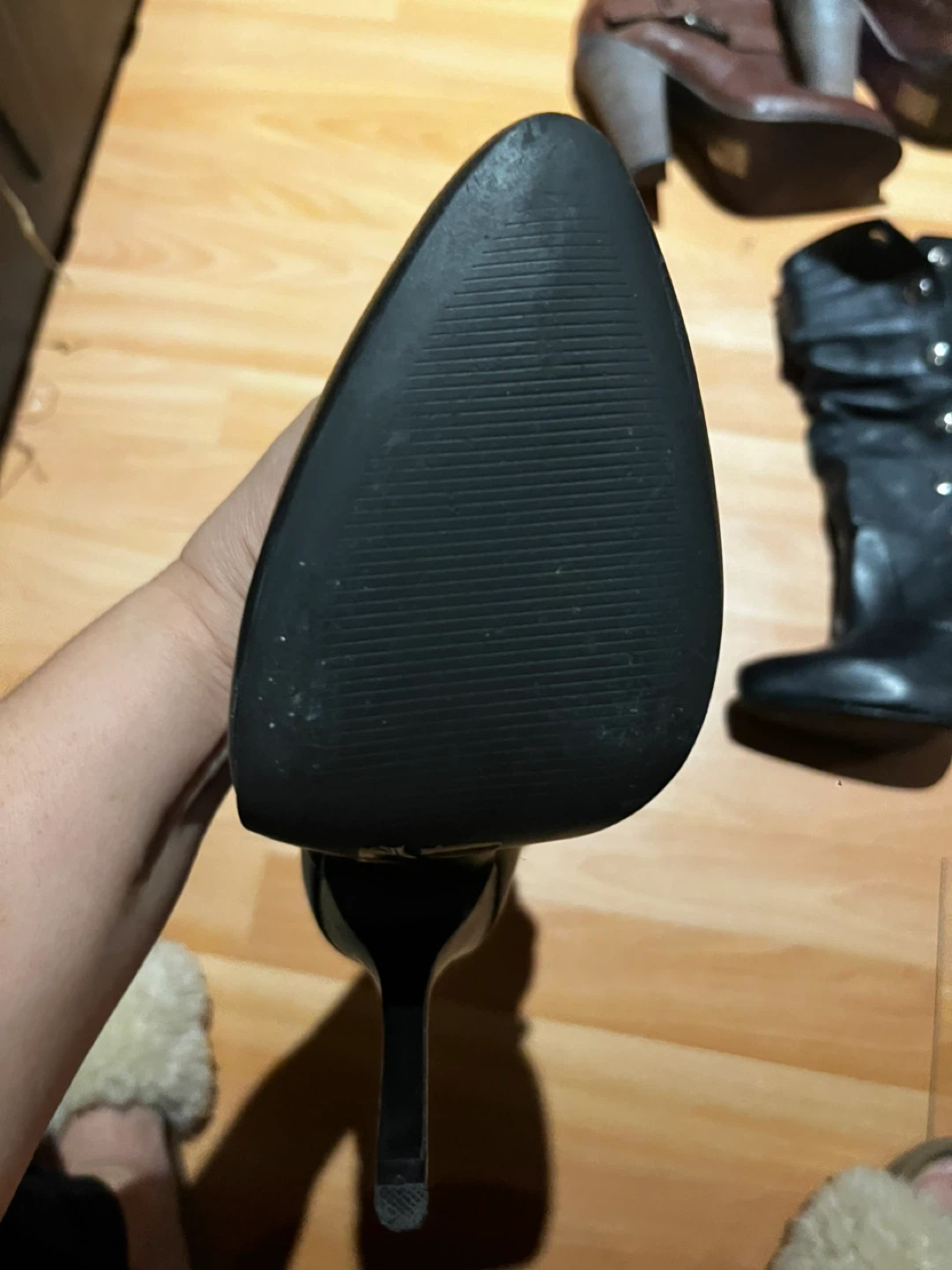 Aldo Black Leather Heeled Boots - Size 39 - photo 2