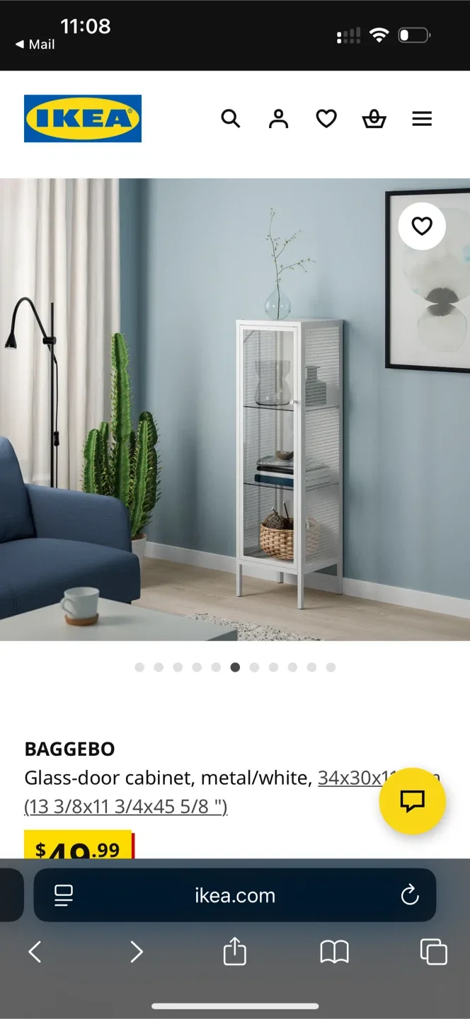 IKEA Baggebo White Glass-door Cabinet image indicator(2)