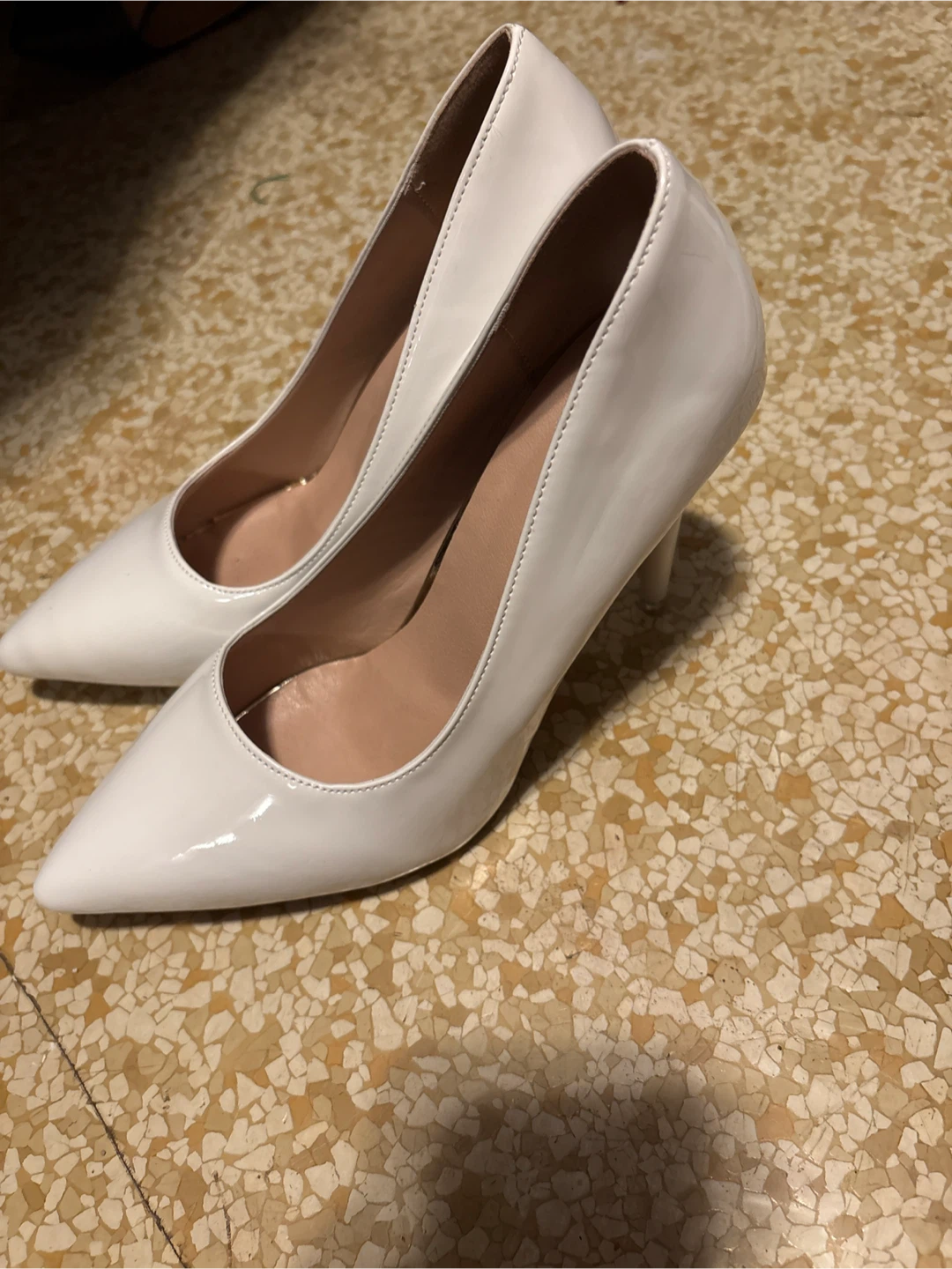 White high heels