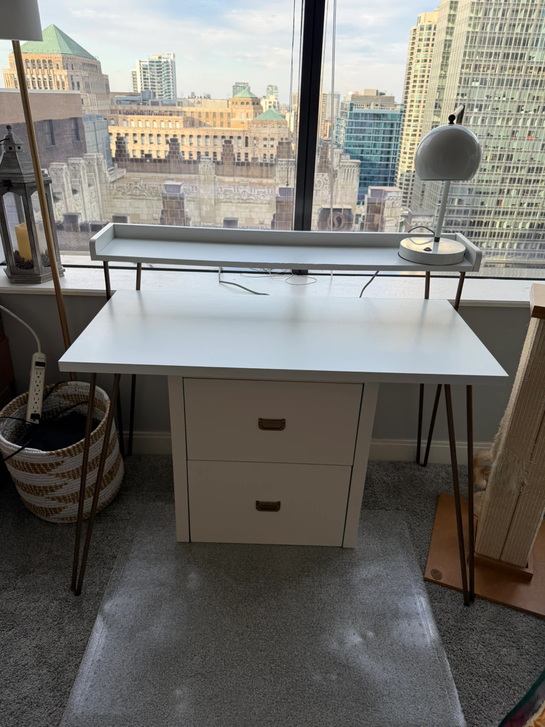 White Desk with two tiers