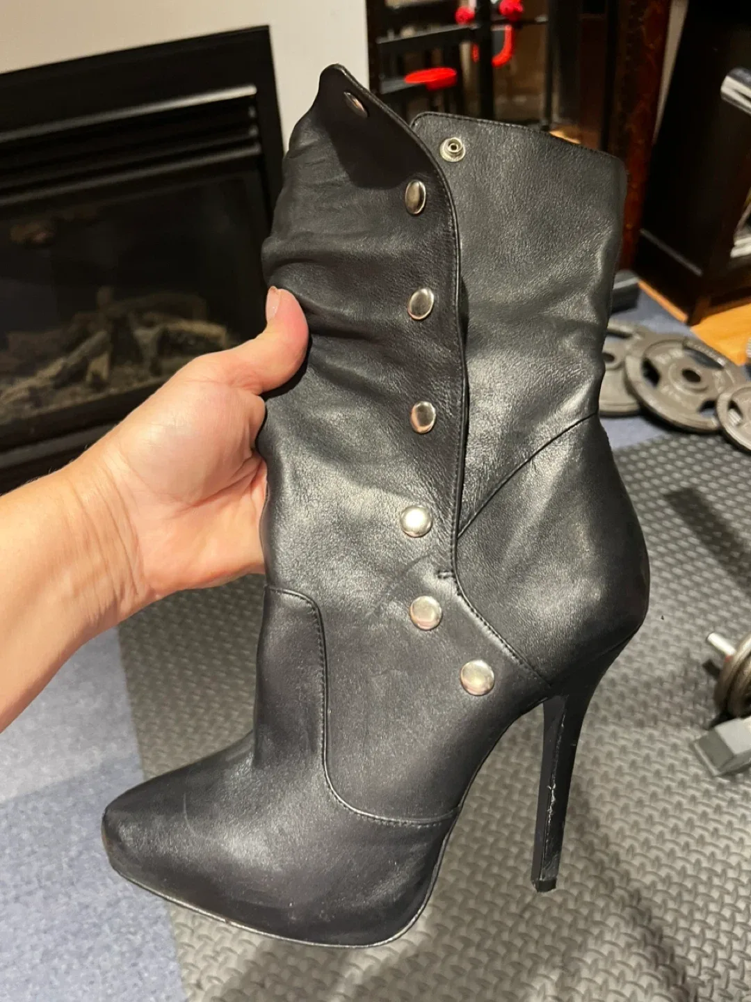 Aldo Black Leather Heeled Boots - Size 39 image indicator(5)