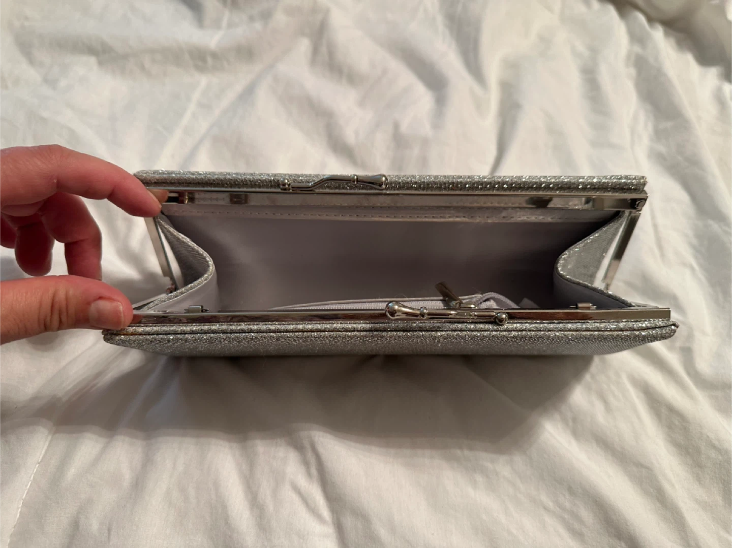 Silver Glitter Clutch Purse - photo 3