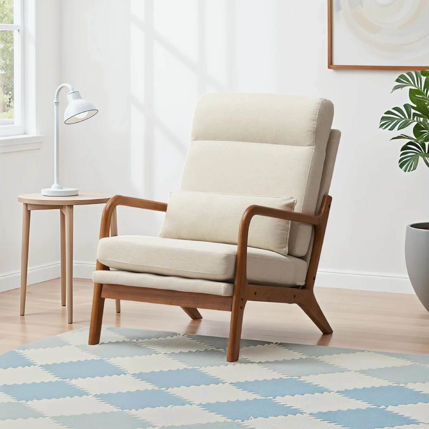 Lemley 25.6" Wide Armchair Solid Wood Accent Chair - photo 2
