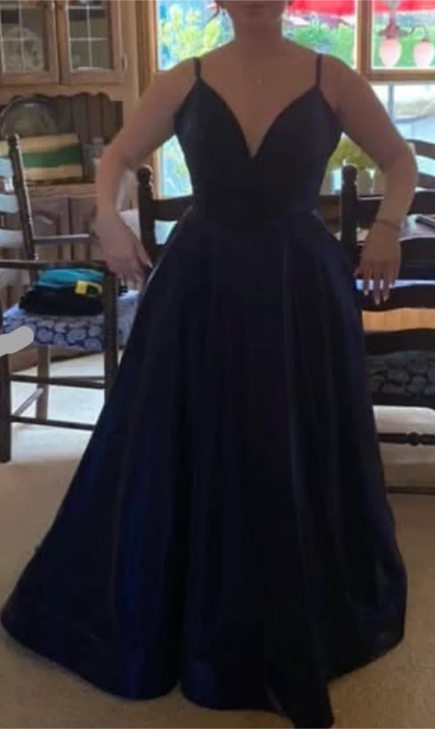 Navy Blue prom Dress image indicator(3)