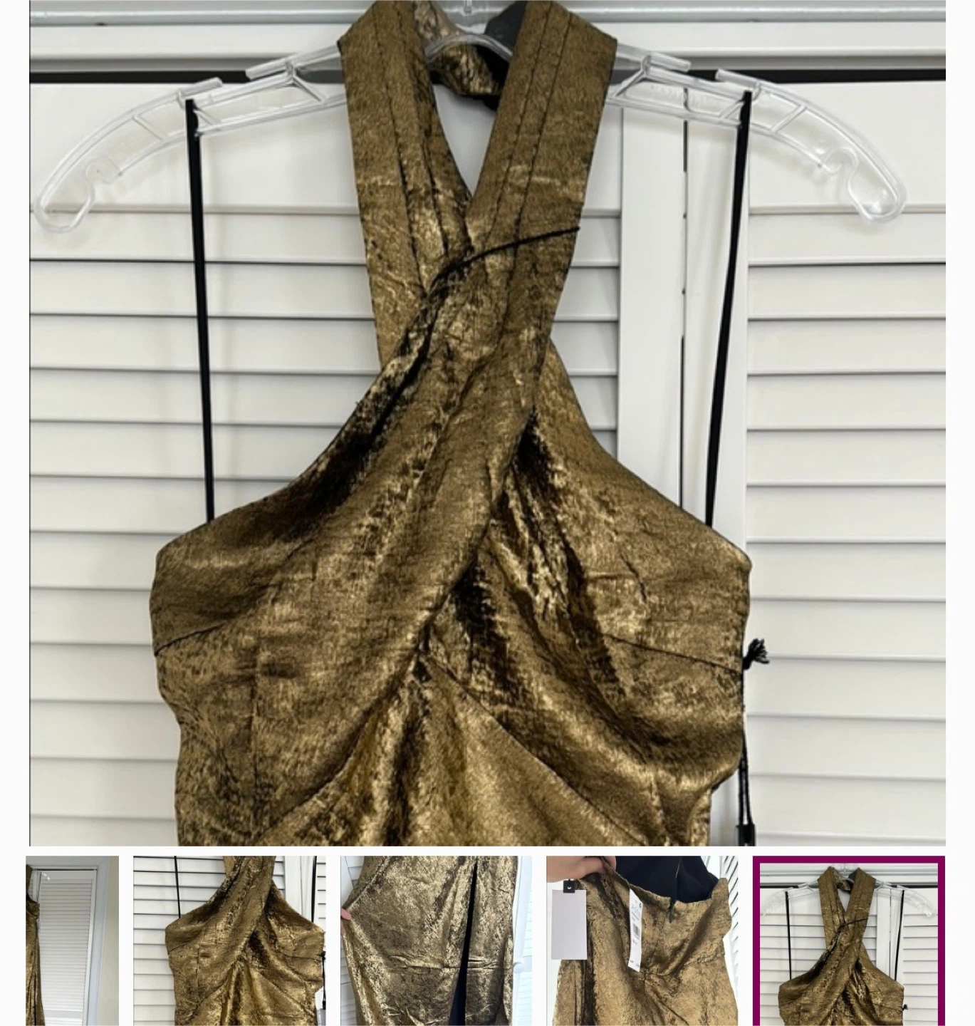 REVOLVE NBD Gold Halter Gown - photo 3