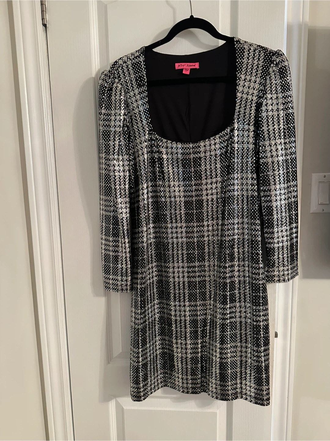 Betsey Johnson Plaid Sequin Mini Dress