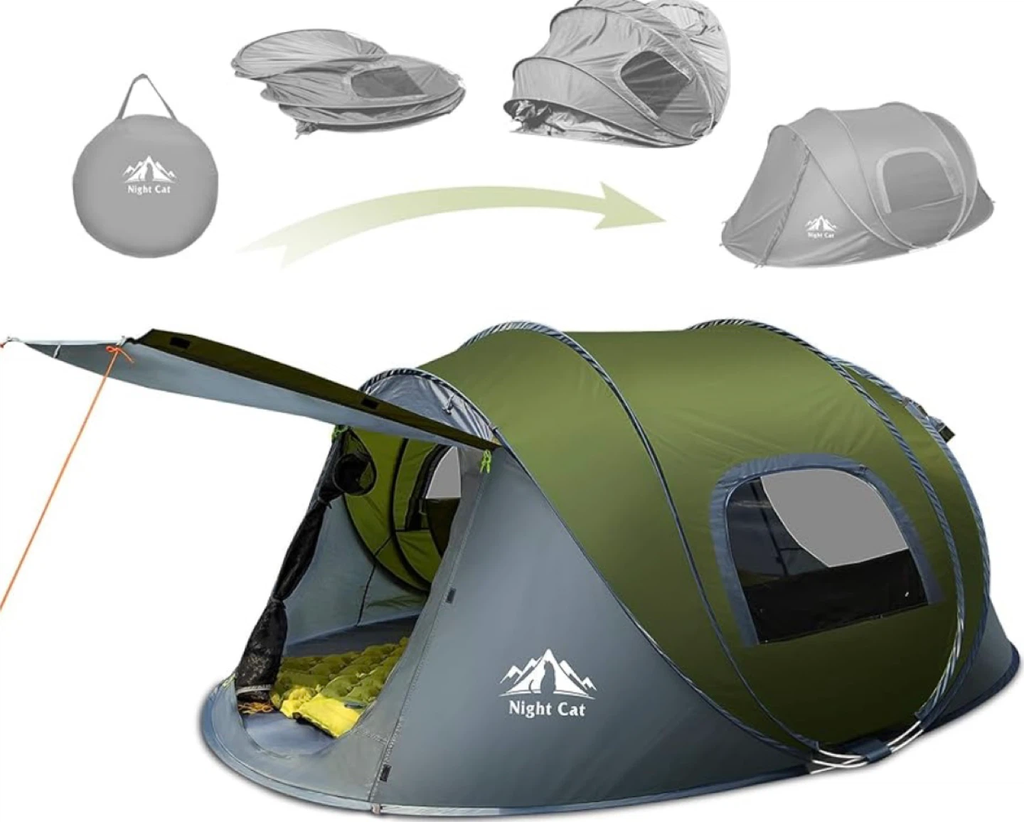 Night Cat Pop Up Tent - Sleeps 2-3