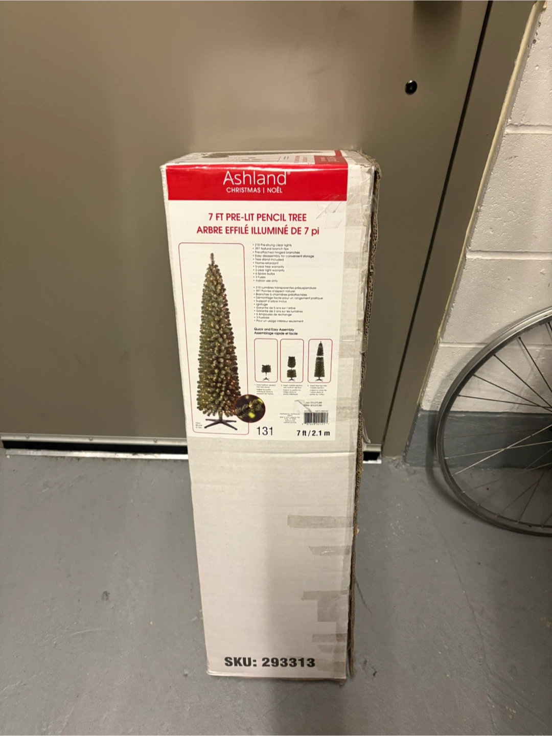 7ft Pre-lit Pencil Christmas Tree and Decoration Package - photo 2