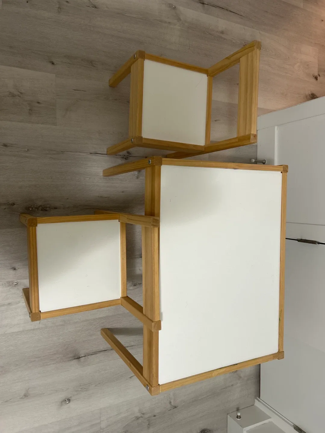 LÄTT Children's table and 2 chairs, white/pine image indicator(4)