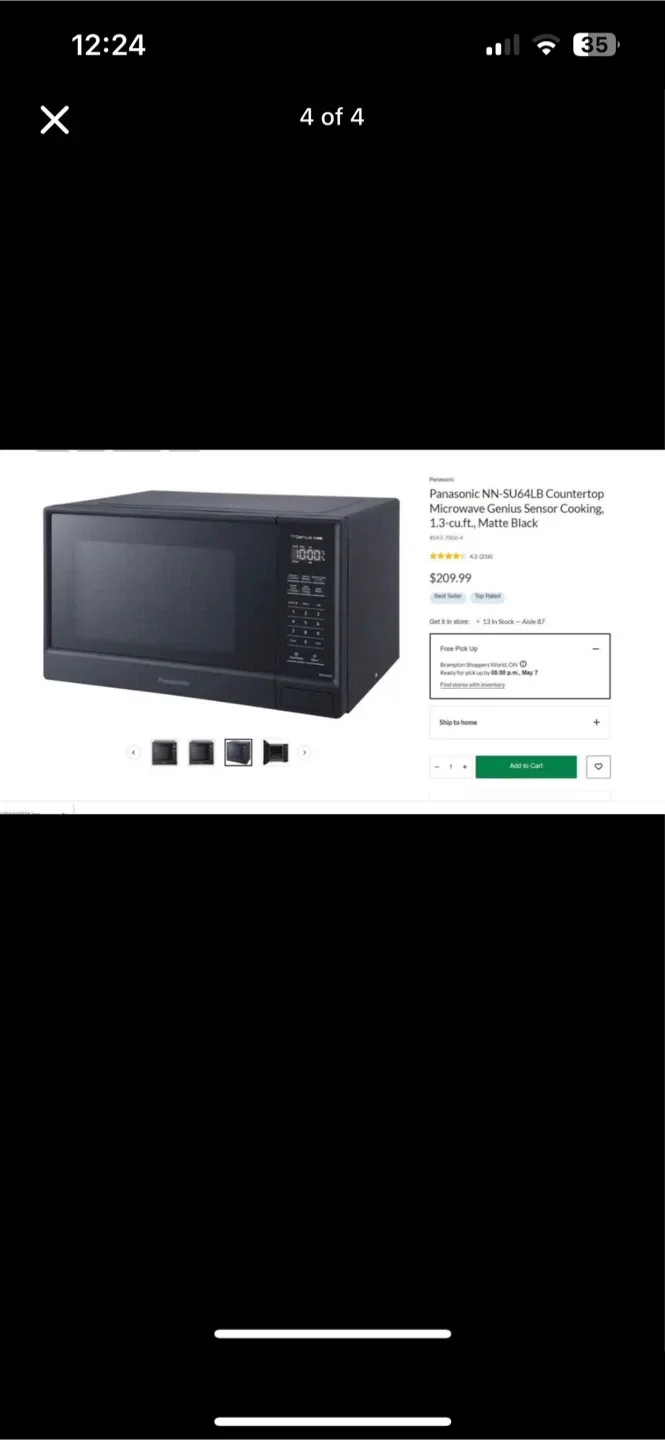 Panasonic NN-SU64LB Countertop Microwave, 1.3 cu.ft, Black image indicator(4)