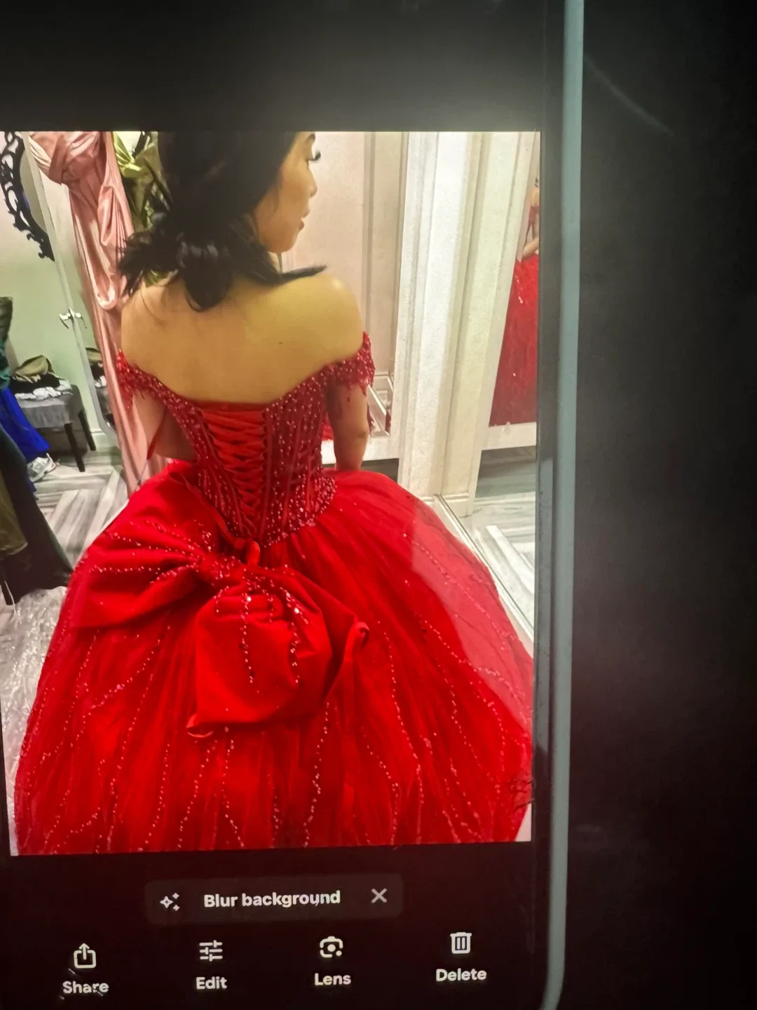 May Queen LK264 Red Quinceañera/Debut Dress image indicator(3)