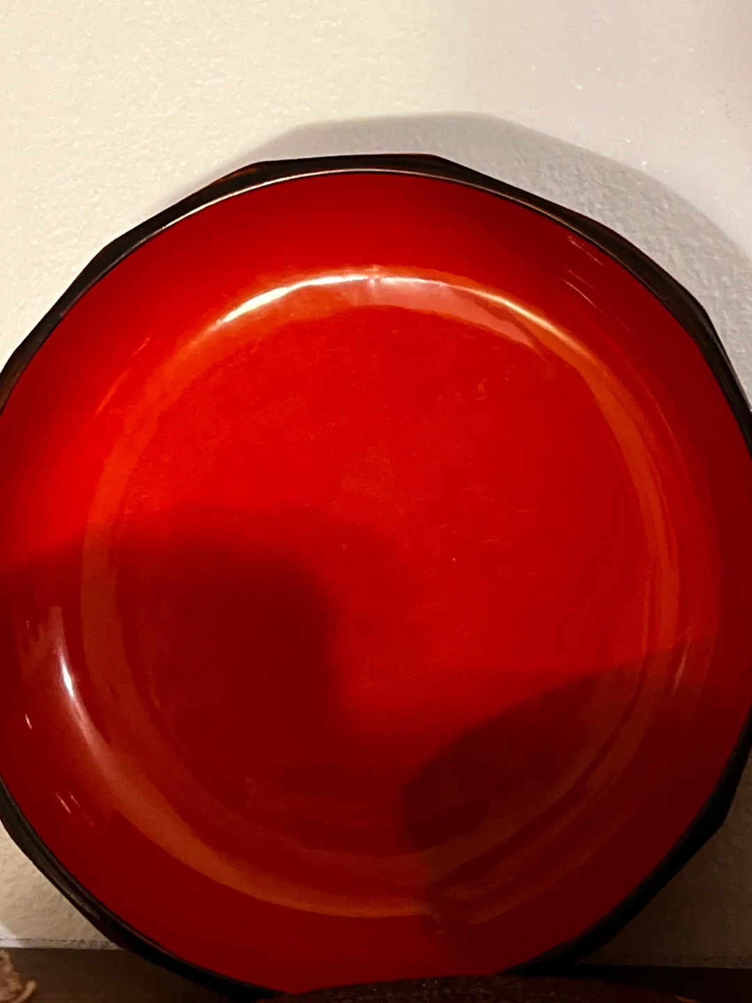 Wood vintage mid century modern Red & Brown Plates image indicator(7)