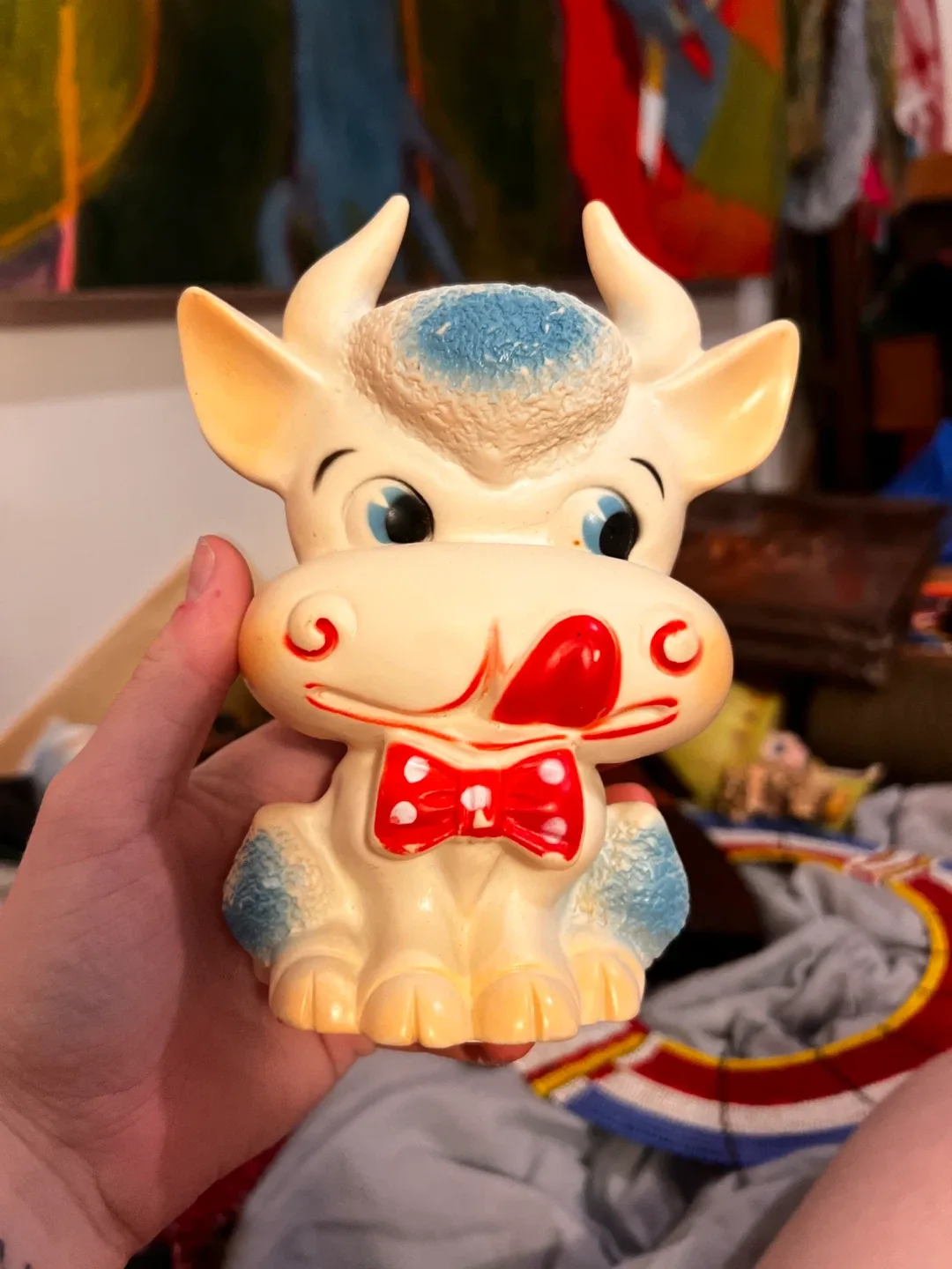 Vintage Rubber Cow Toy thumbnail